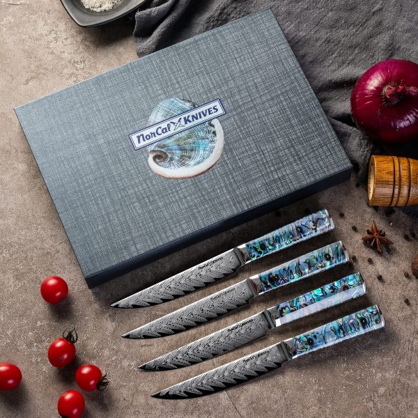 NorCal Knives - Abalone Handle 4 piece Steak Knife Set